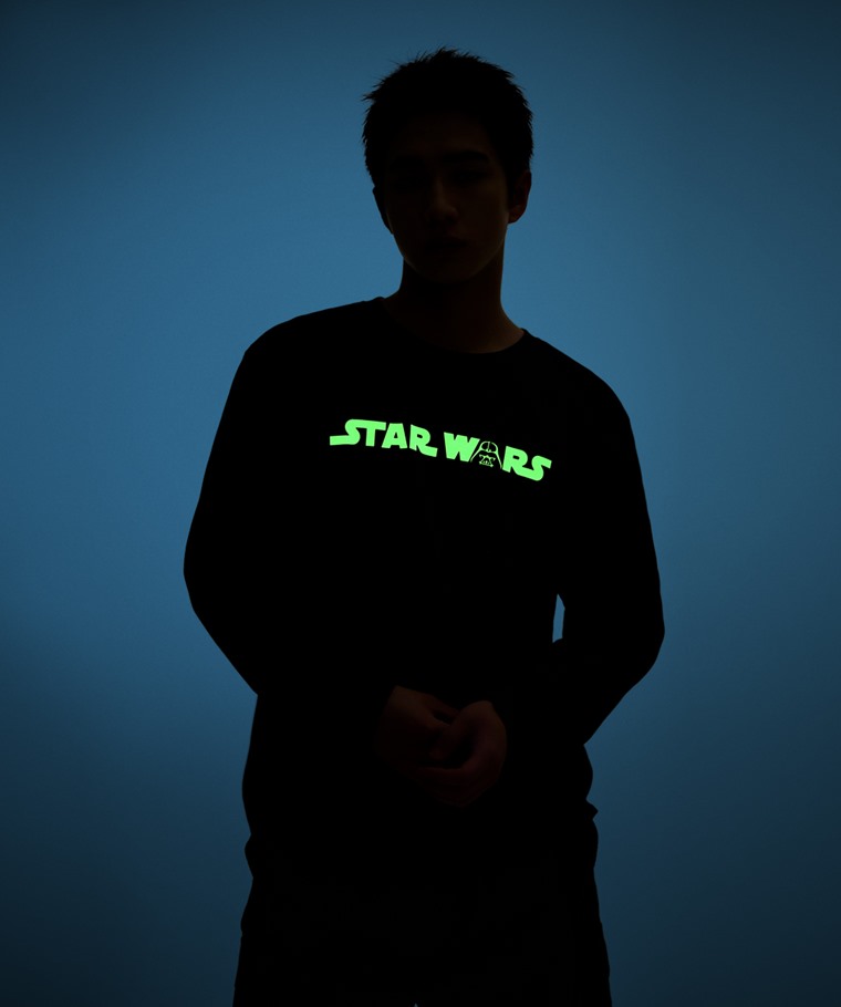 STAR WARS系列寬版長袖印花T恤-01-男