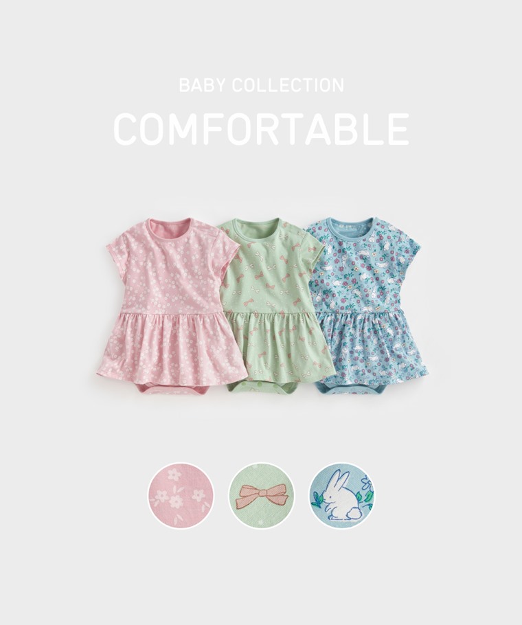 純棉印花包臀洋裝-Baby