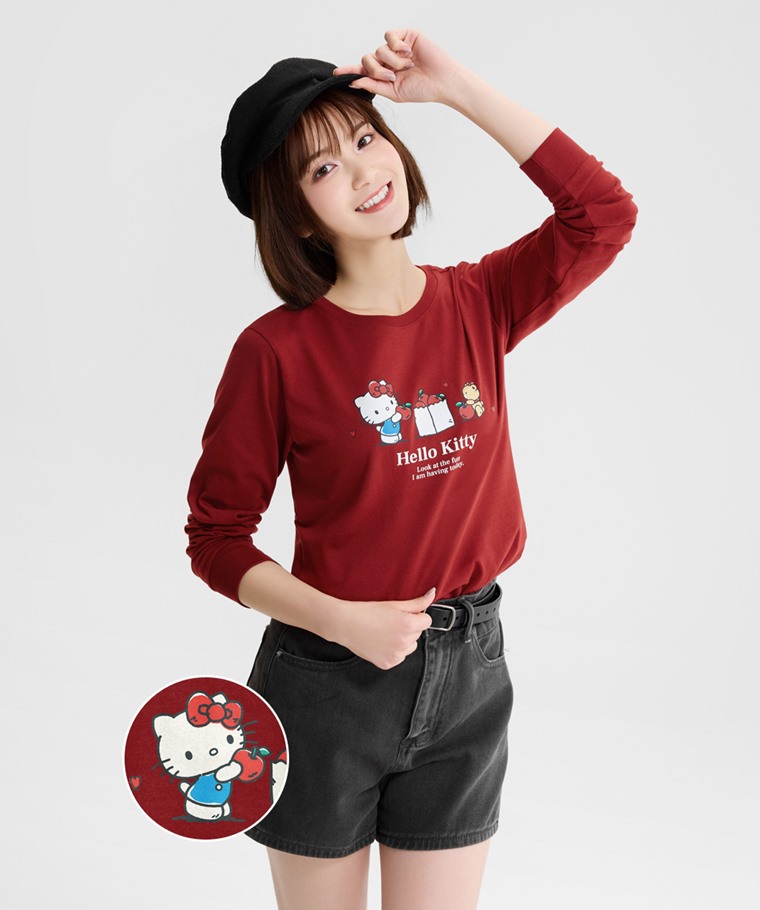 三麗鷗長袖印花T恤-06-女