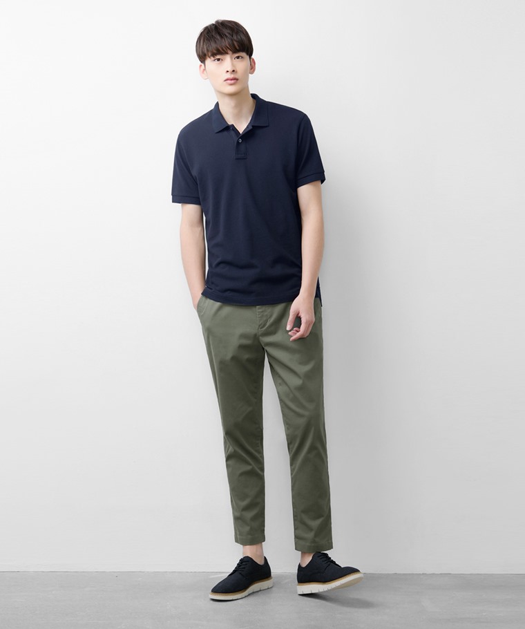 純棉網眼polo衫-男