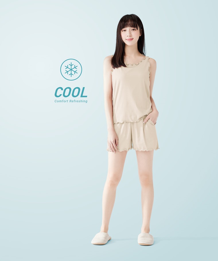 輕涼羅紋木耳邊背心-女