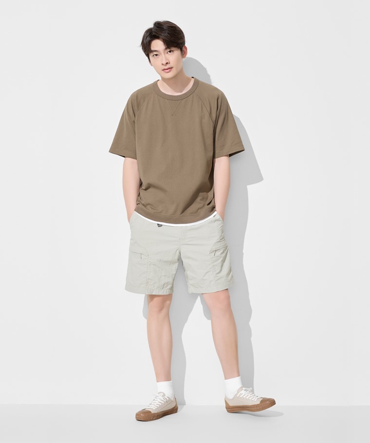 粗紡寬版拉克蘭袖T恤-男