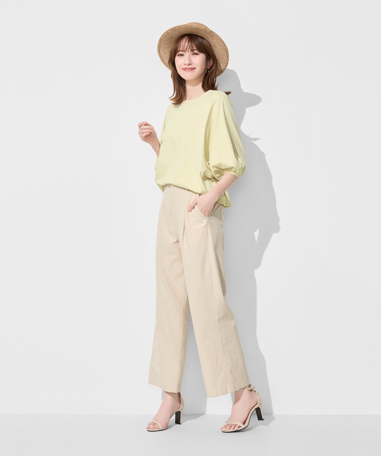 棉麻寬褲-女