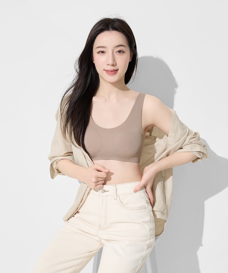 親膚內著系列：女 · 無痕舒適Bra背心,女 · 棉麻長袖襯衫
