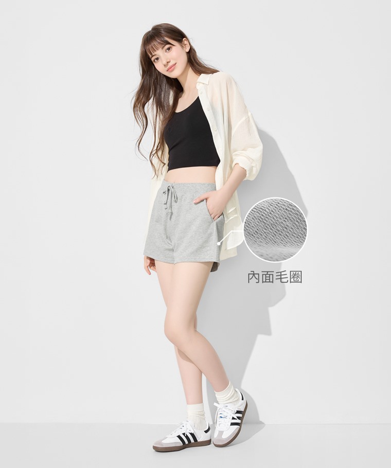 小毛圈口袋短褲-女