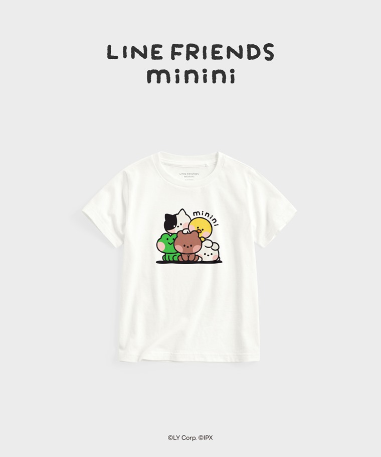 聯名系列T恤-KIDS：童 · LINE FRIENDS minini印花T恤-02