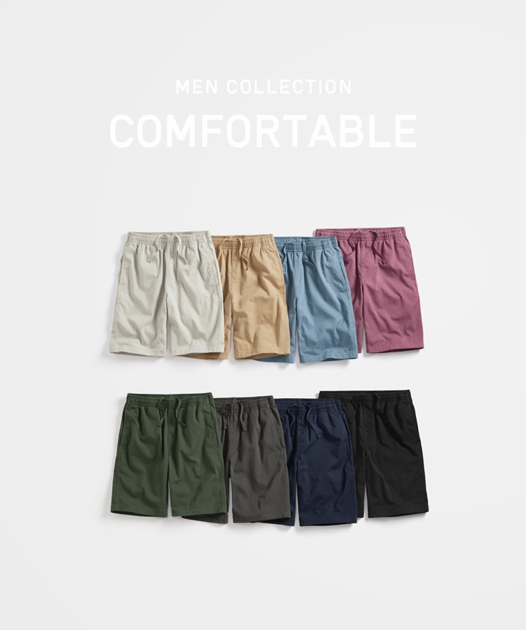 春夏男裝新品：男 · 快乾棉質輕便短褲