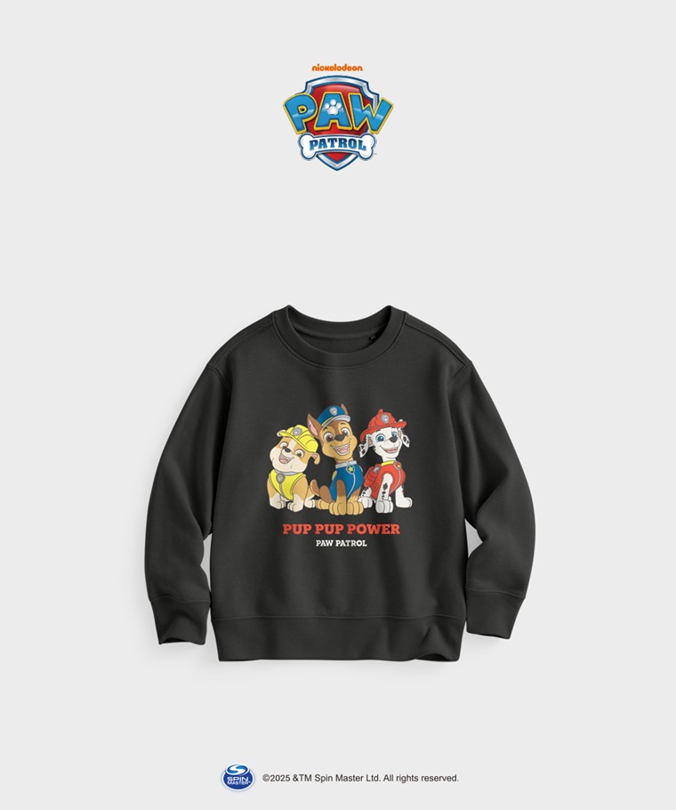 聯名系列T恤-KIDS：童 · 汪汪隊立大功毛圈印花圓領衫-01