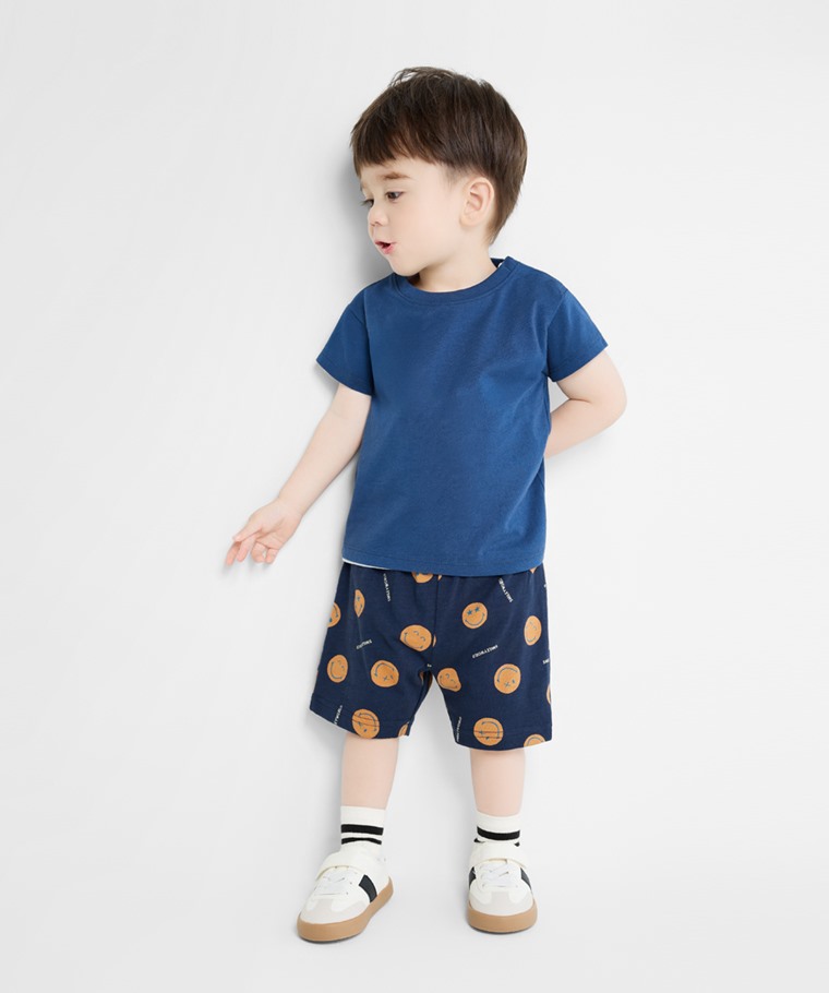 SmileyWorld®竹節棉印花短褲-Baby