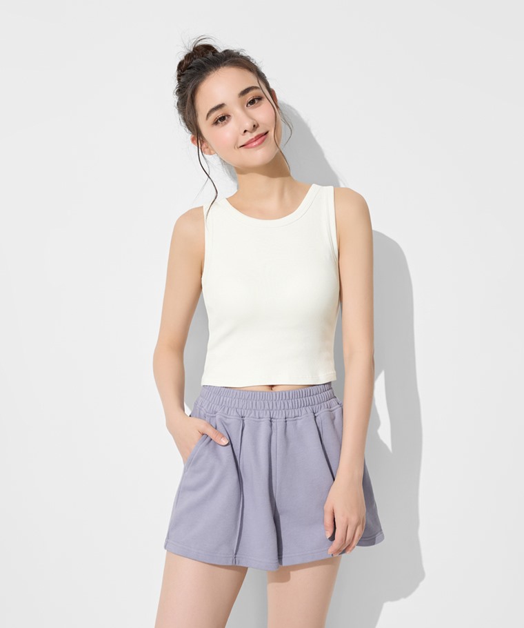 毛圈寬鬆休閒短褲-女