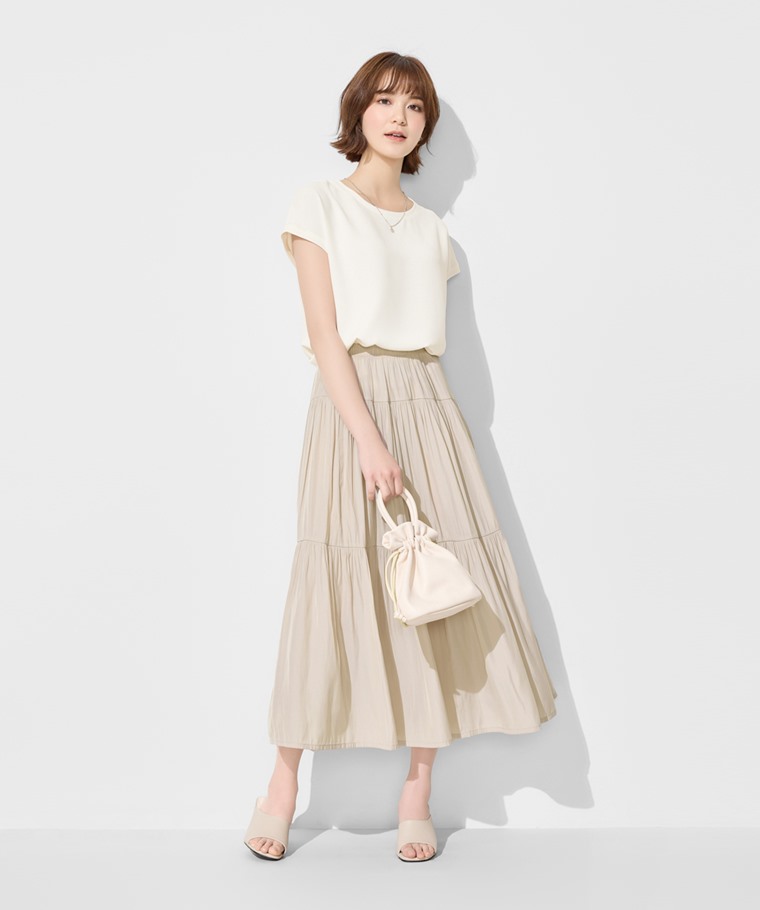 細褶蛋糕長裙-女