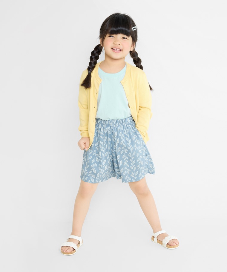 春夏童裝新品：童 · 嫘縈印花短褲,童 · 棉質針織外套,童 · 純棉圓領T恤