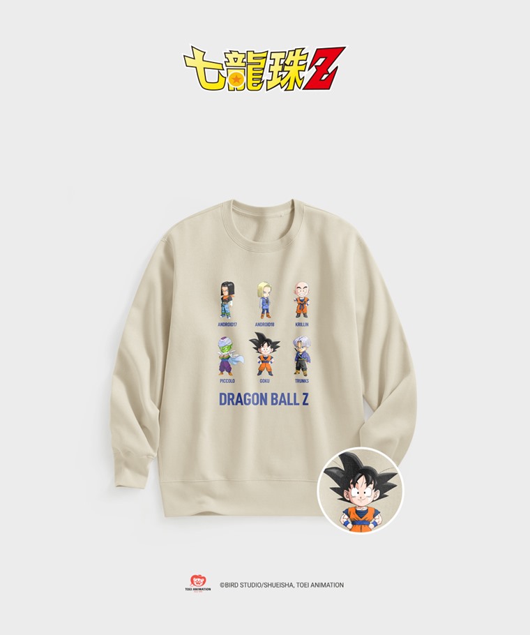 聯名系列T恤-MEN：男 · 七龍珠Z刷毛印花圓領衫-03