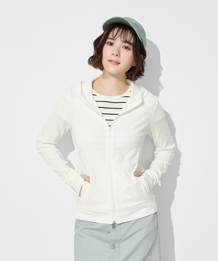 抗UV羅紋連帽外套-女