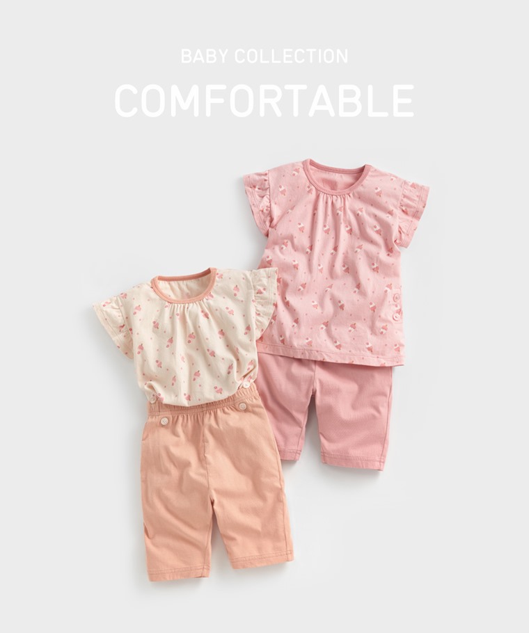 宅家舒適家居系列：Baby · 純棉雪糕印花荷葉袖家居套裝