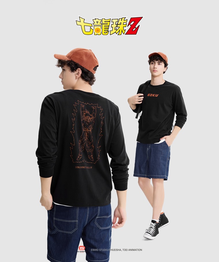 七龍珠Z寬版長袖印花T恤-06-男