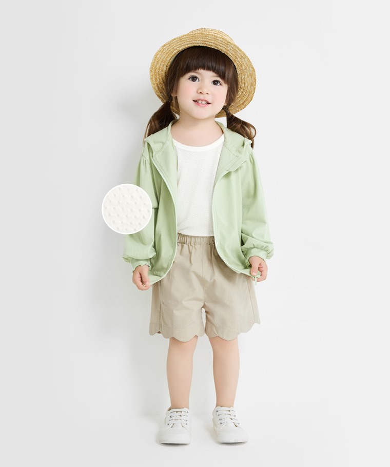 純棉網眼素色T恤(2入)-童