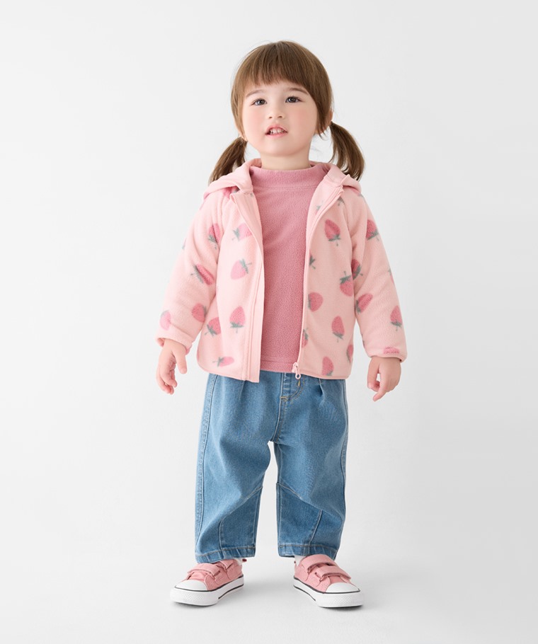 秋冬嬰幼兒新品：Baby · Fleece印花連帽外套,Baby · Fleece立領上衣,Baby · 彈性寬鬆打褶牛仔褲