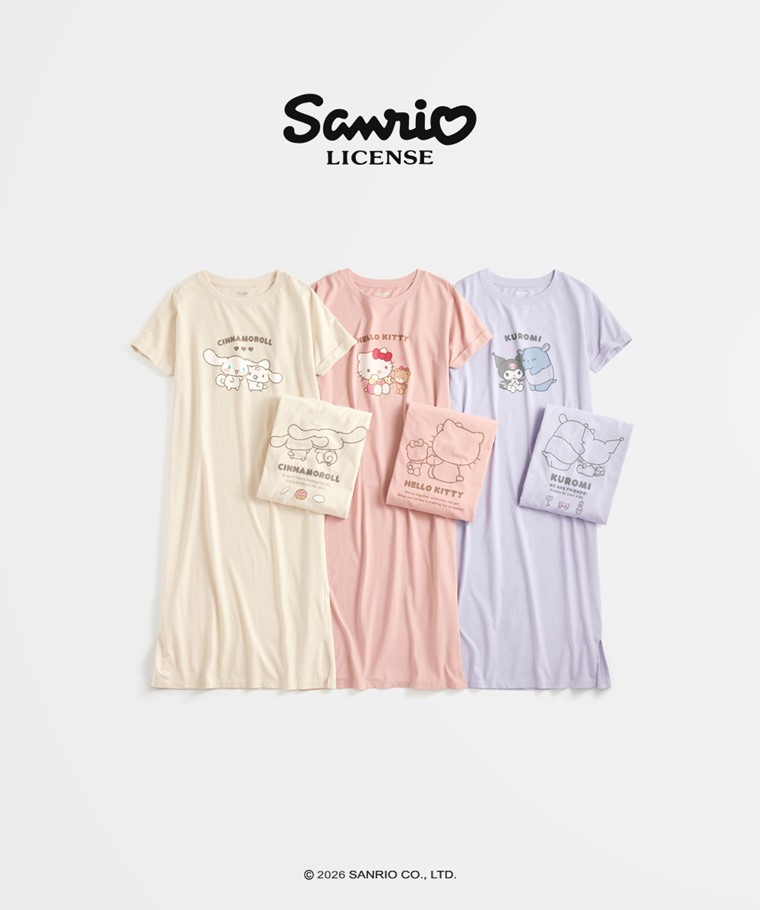 三麗鷗純棉連袖長洋裝-女