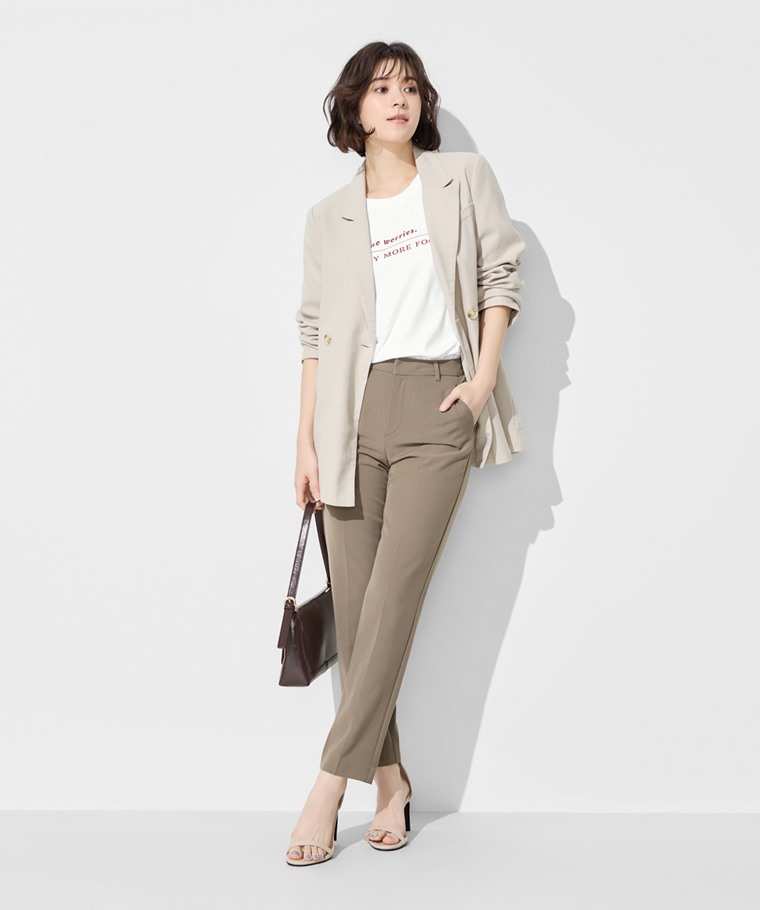 職場穿搭推薦：女 · 彈性西裝九分褲