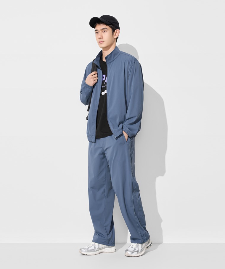 抗UV吸排彈性立領外套-男