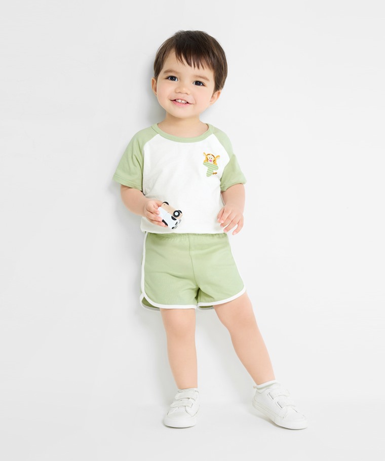 純棉滾邊鬆緊短褲-Baby