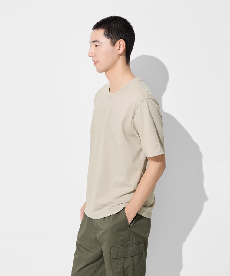 純棉厚磅圓領T恤-男