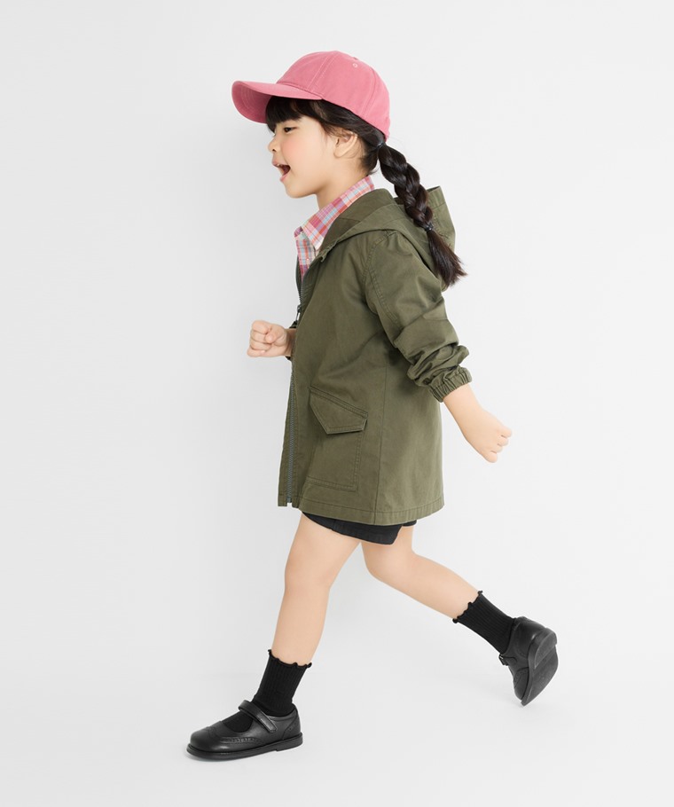 休閒連帽水洗外套-童