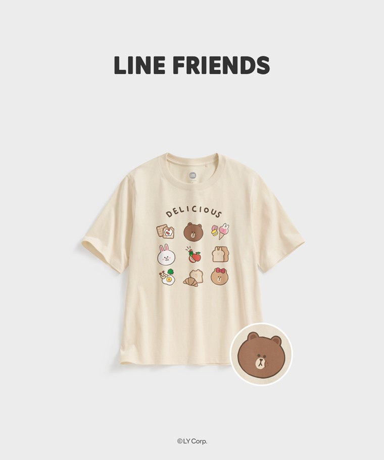 聯名系列T恤-WOMEN：女 · LINE FRIENDS寬版印花T恤-08