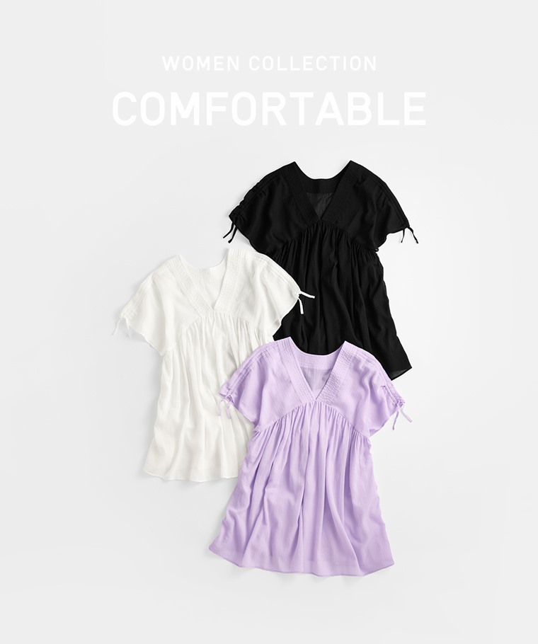 春夏女裝新品：女 · 棉質抽繩造型上衣