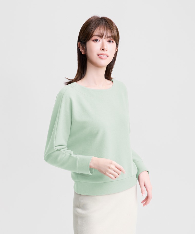 羅馬布連袖寬版上衣-女