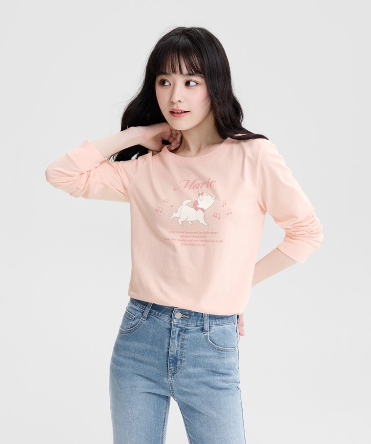 迪士尼系列長袖印花T恤-12-女