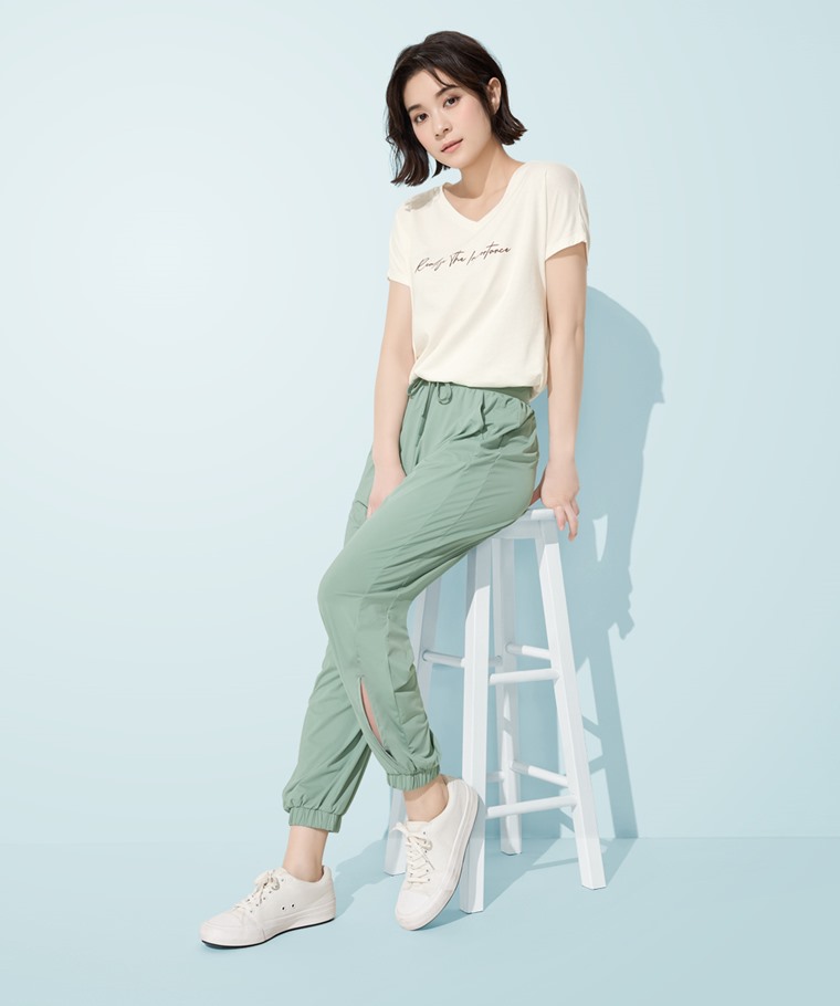 涼感輕薄束口褲-女