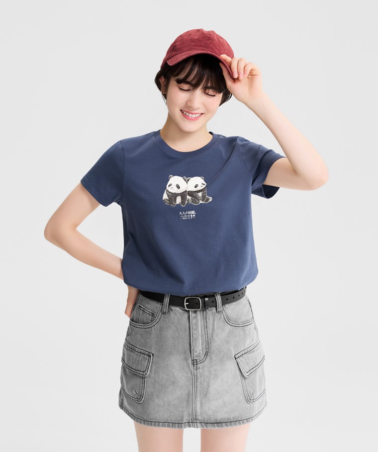 大人的圖鑑印花T恤-19-女