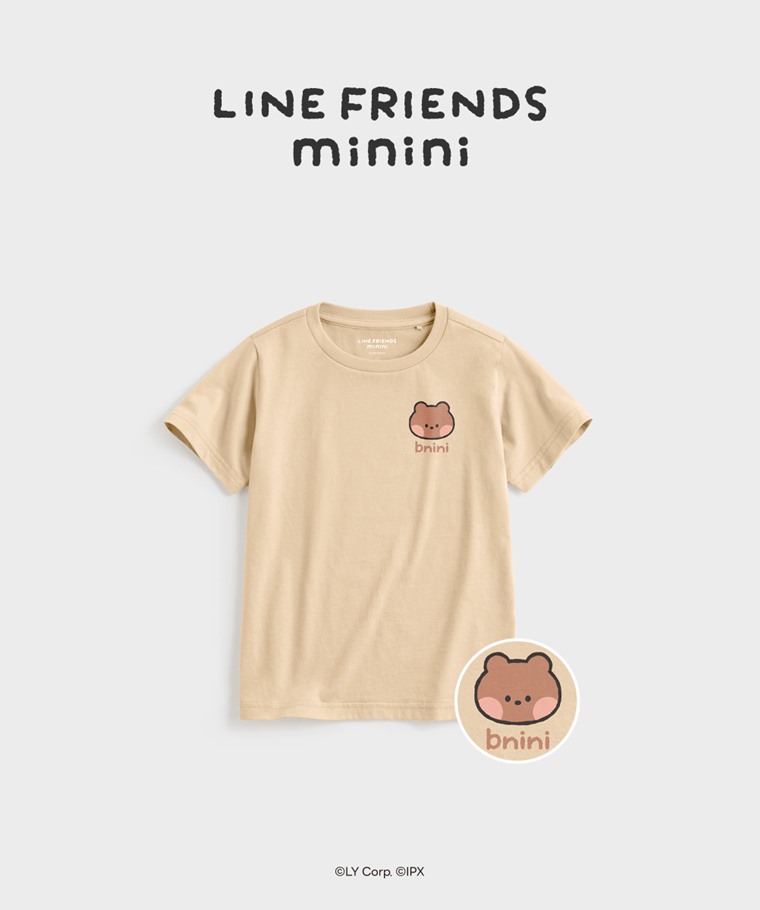 聯名系列T恤-KIDS：童 · LINE FRIENDS minini印花T恤-01