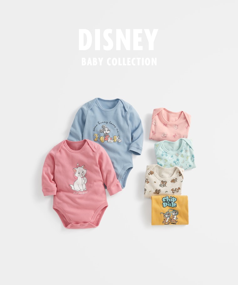 秋冬嬰幼兒新品：Baby · 迪士尼系列純棉羅紋印花包臀衣