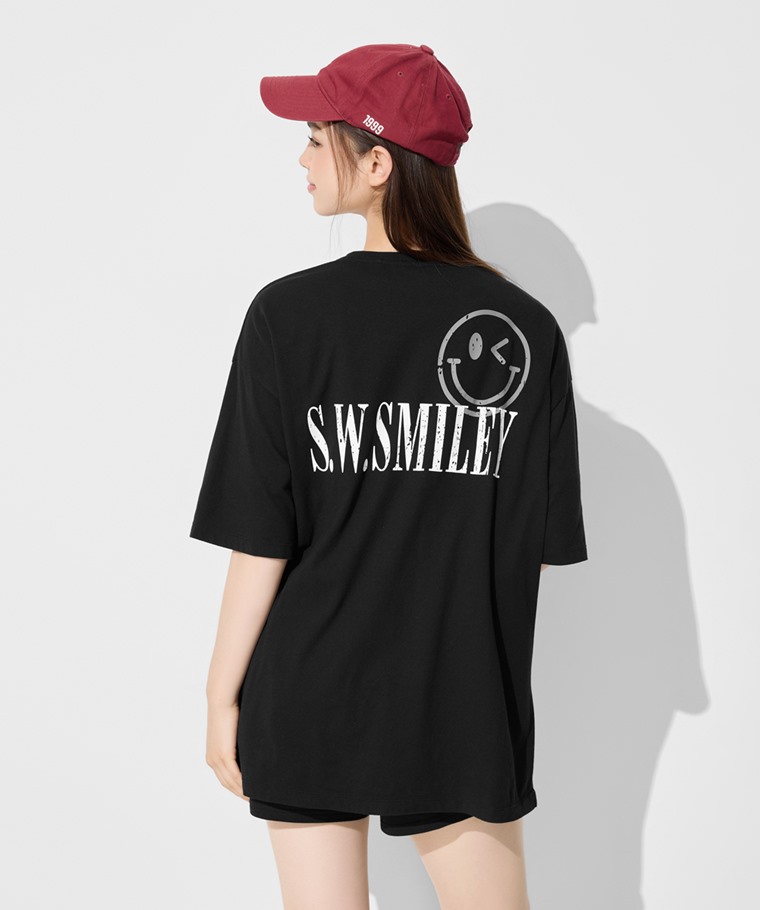S.W.SMILEY®寬鬆長版T恤-女