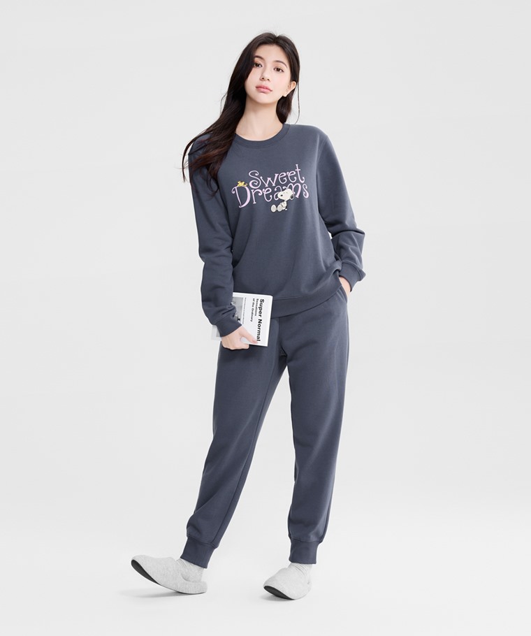 宅家舒適家居系列：女 · 史努比系列毛圈家居套裝,女 · 素色捲邊襪