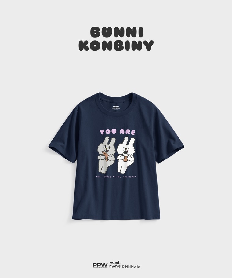 聯名系列T恤-WOMEN：女 · Bunni Konbiny寬版印花T恤-06