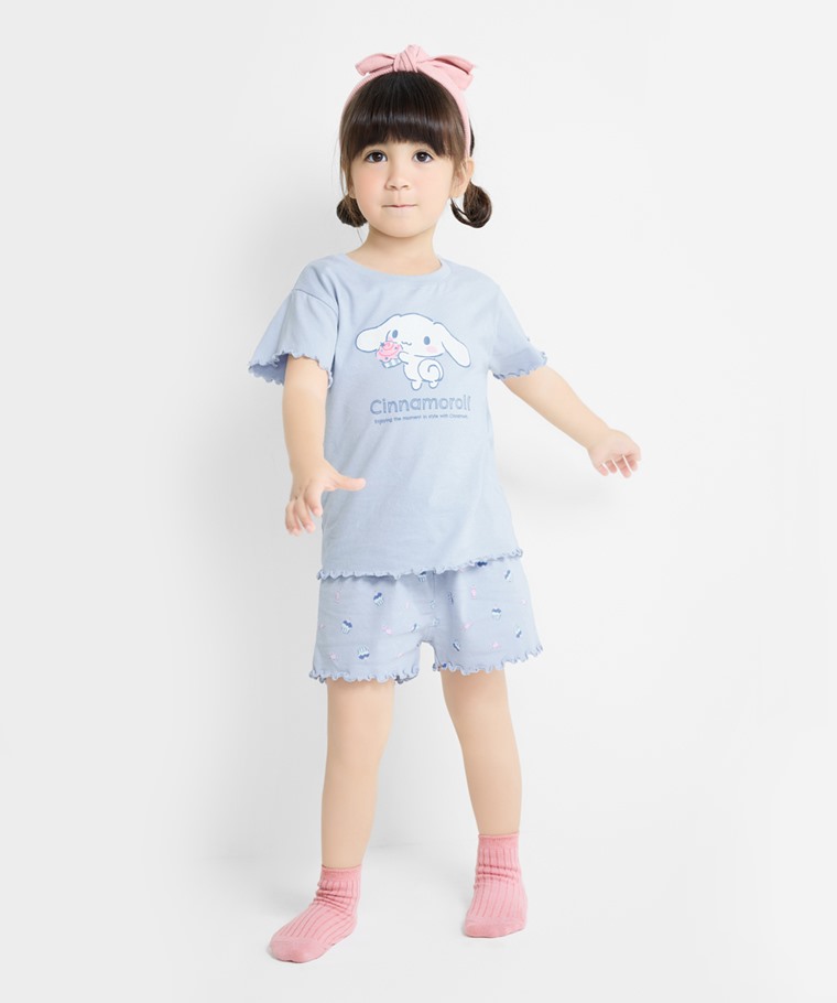 宅家舒適家居系列：童 · 三麗鷗純棉木耳邊家居套裝-01,童 · 寬羅紋短襪