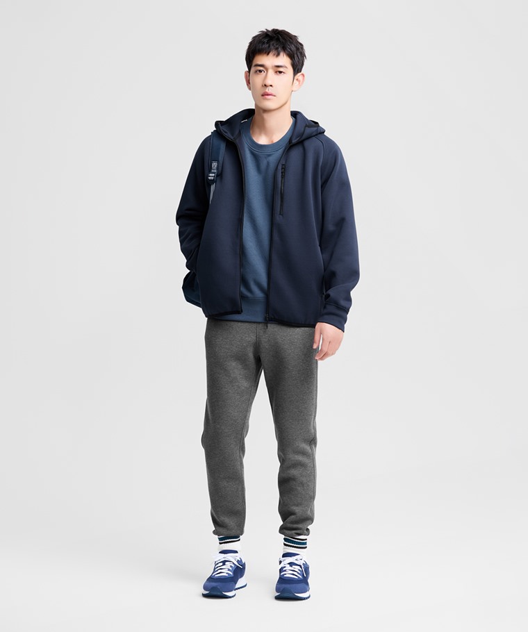 運動空氣層連帽外套-男