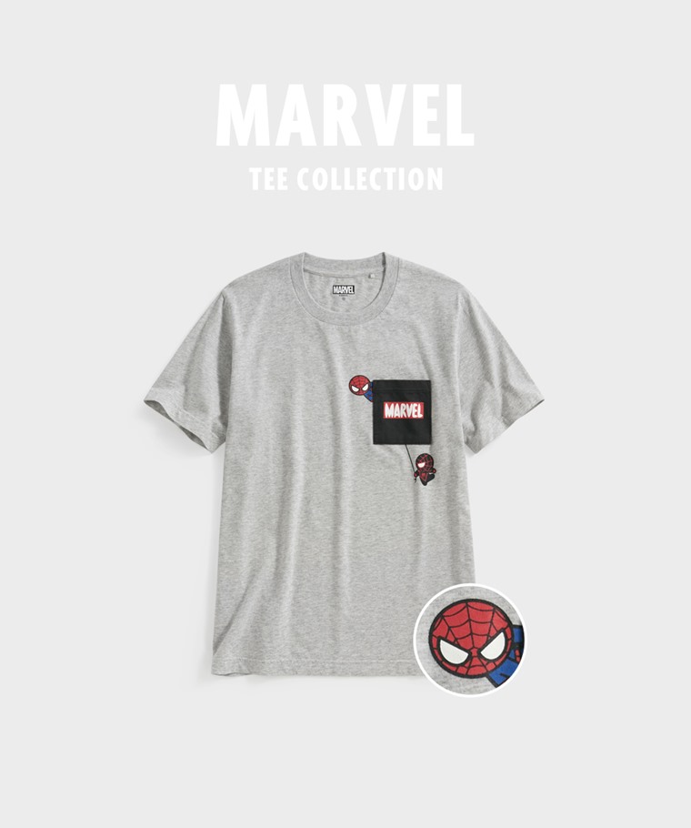 聯名系列T恤-MEN：男 · 漫威系列口袋印花T恤-02