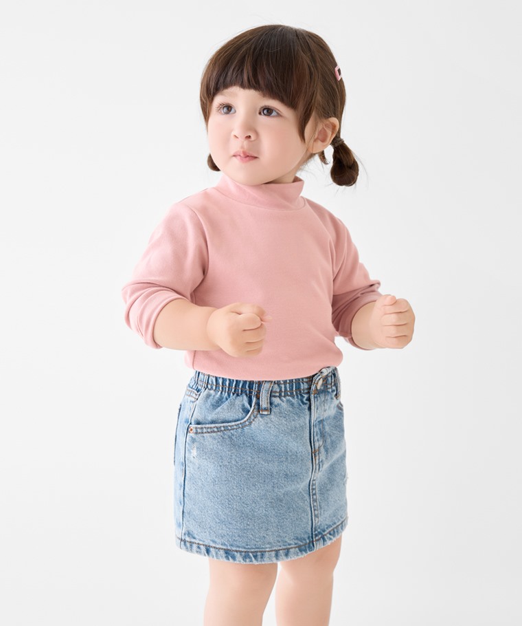 磨毛羅紋立領長袖T恤-Baby