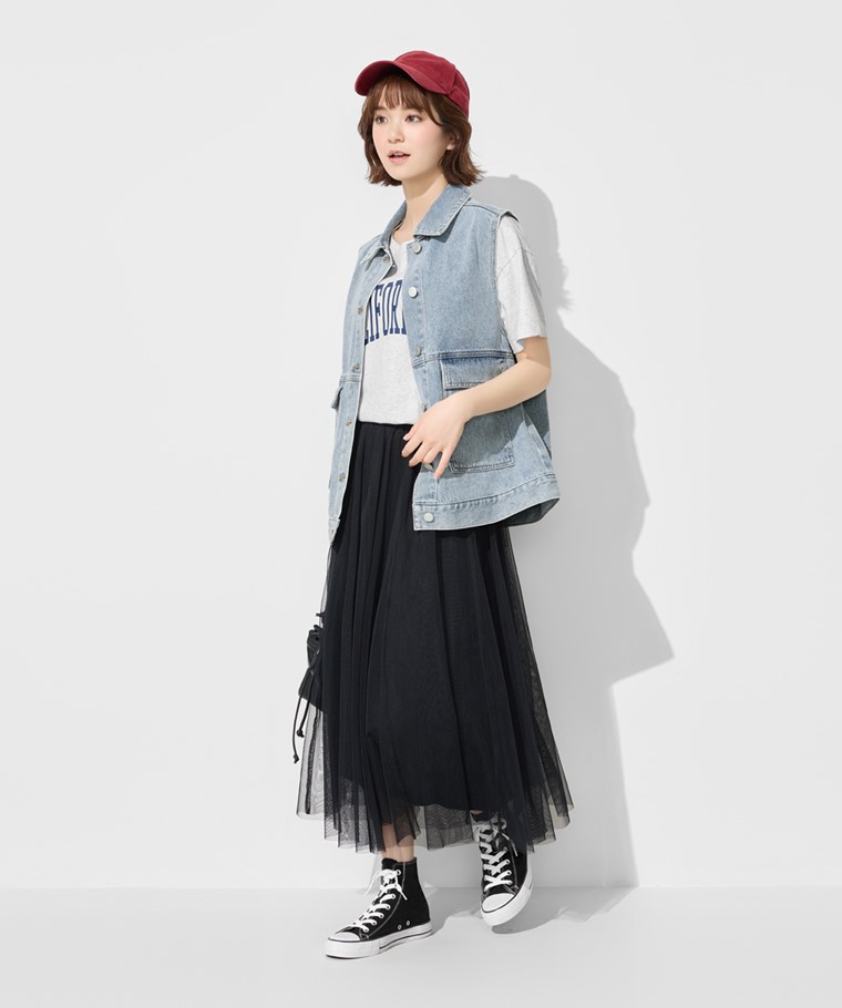 牛仔寬版背心-女