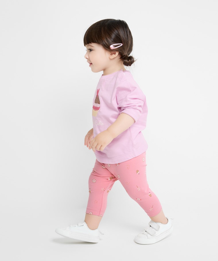 彈力甜點印花七分內搭褲-Baby