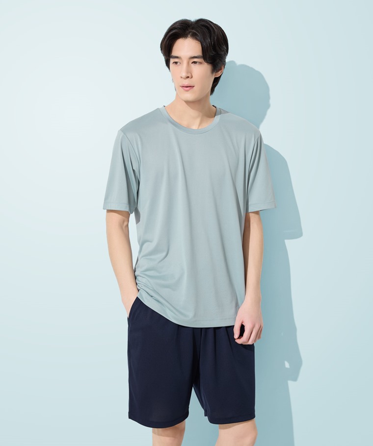 輕涼短袖家居套裝-男