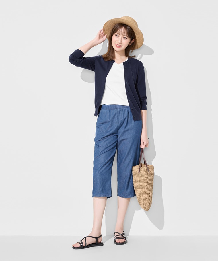 軟牛仔七分褲-女