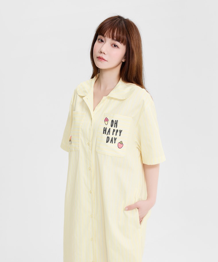 宅家舒適家居系列：女 · 棉質安心防凸點家居洋裝