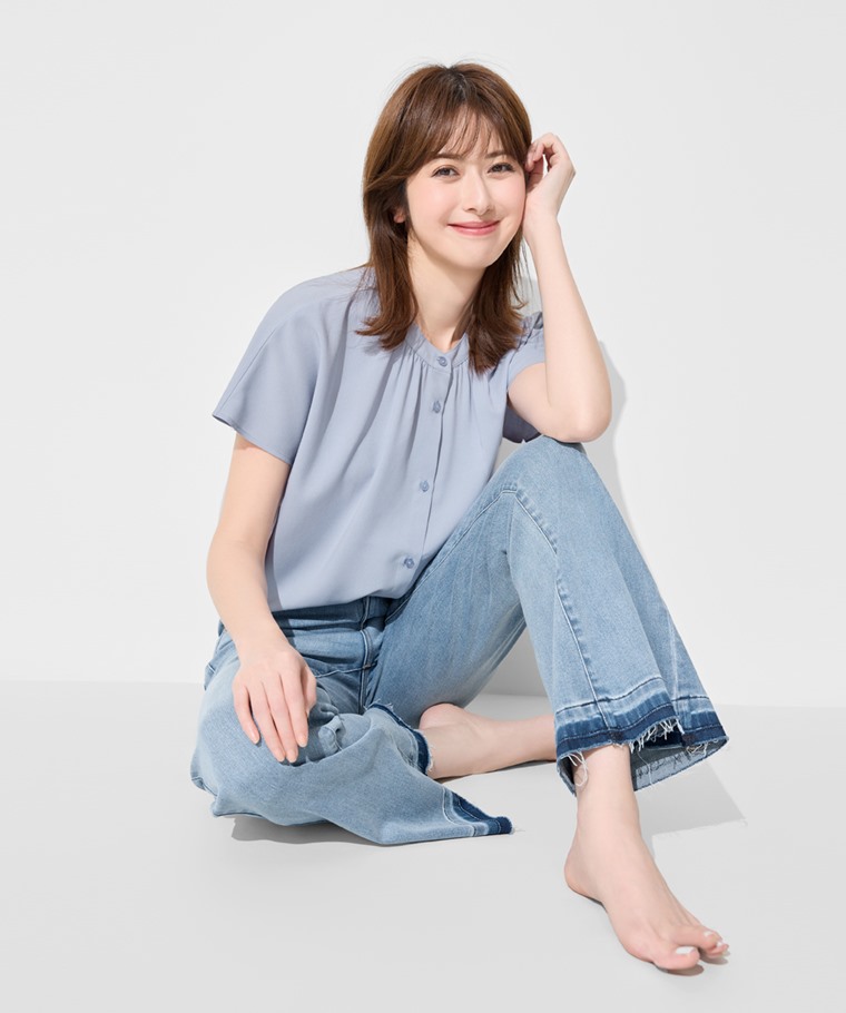 不收邊靴型牛仔褲-女