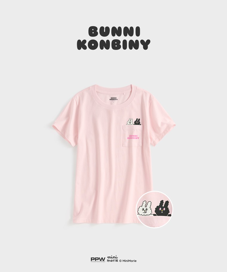 聯名系列T恤-WOMEN：女 · Bunni Konbiny口袋印花T恤-03